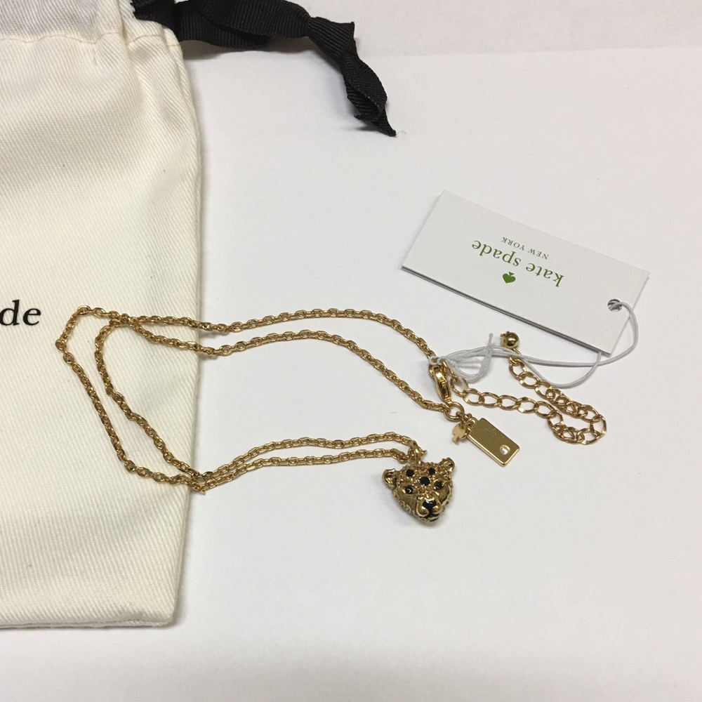 Kate Spade ‘Run Wild’ Leopard necklace 16” NWT